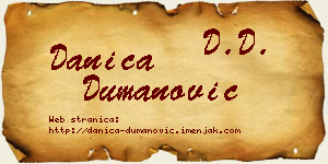 Danica Dumanović vizit kartica
